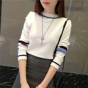 Knitted  Sweater Pullovers   Long Sleeve Casual  Basic  Pullover
