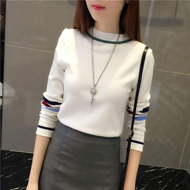Knitted  Sweater Pullovers   Long Sleeve Casual  Basic  Pullover