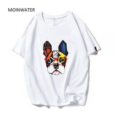 MOINWATER Women Dog Pattern T shirts Lady Tees  Short Sleeve