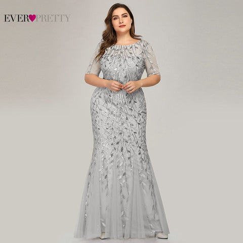 ArabicMermaid Evening Dresses Long Ever Pretty Elegant O Neck