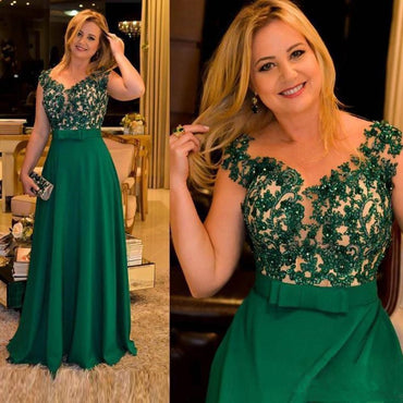 Long Green Wedding Mother Dress Formal Pageant madrinha