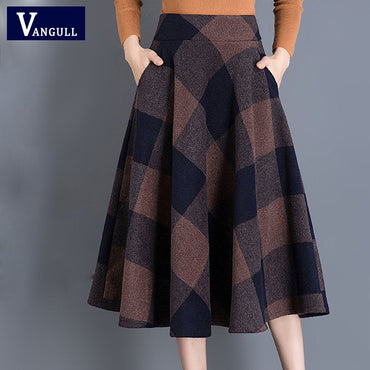 VANGULL High Waist Ball Gown Skirt Winter Casual Thick Skirts