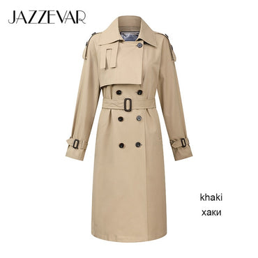 JAZZEVAR Top Trench Coat Women  Long Outerwear For Lady