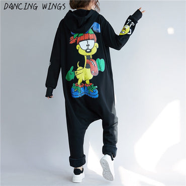 Back Cartoon Printed Rompers Harem Pants Jumpsuits Trousers