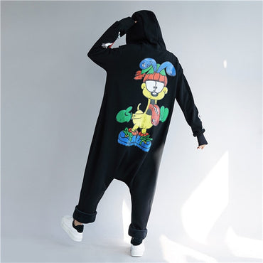 Back Cartoon Printed Rompers Harem Pants Jumpsuits Trousers