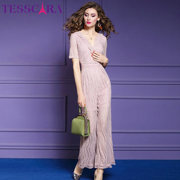 TESSCARA V-Neck Designer Jumpsuits & Rompers Coveralls