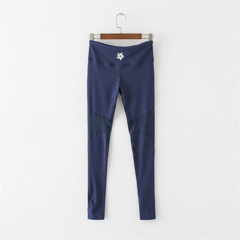 Women Sheer Mesh Panel Stirrup Leggings