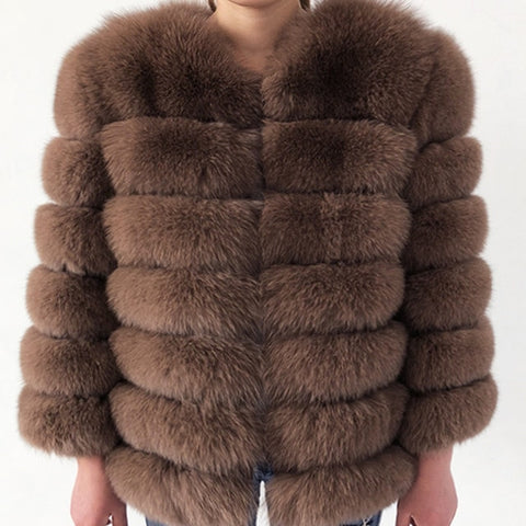 Natural  100% Real Fox Fur  Genuine Leather Keep Warm Fashion