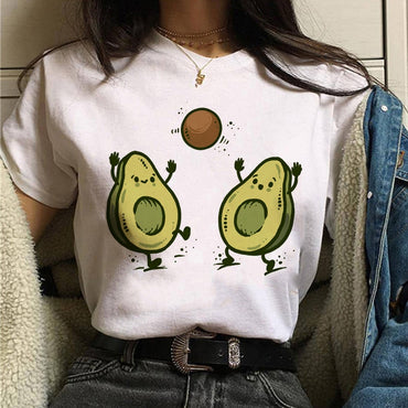 Avocado Kawaii Cartoo Harajuku Short T-Shirt Summer Clothes