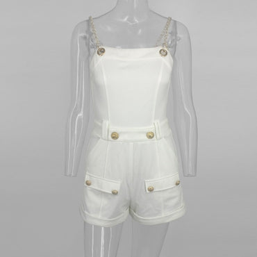 Wome Metal Spaghetti Strap  Summer Rompers Womens Jumpsuit