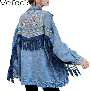 Vefadisa Cowboy Coat Full Sleeve Coat Single Breasted Streetwear