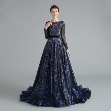 Lace Sequin Womens Evening Dresses Party  Engagement Dresses