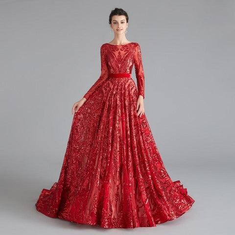 Lace Sequin Womens Evening Dresses Party  Engagement Dresses