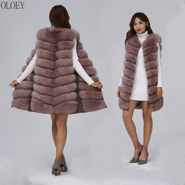 New Fox Fur Vest Real Fox Fur Jacket High quality  Warm Fur Coat