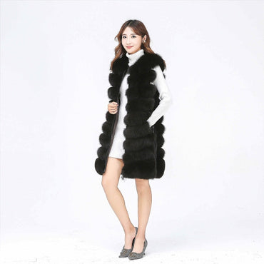 New Fox Fur Vest Real Fox Fur Jacket High quality  Warm Fur Coat