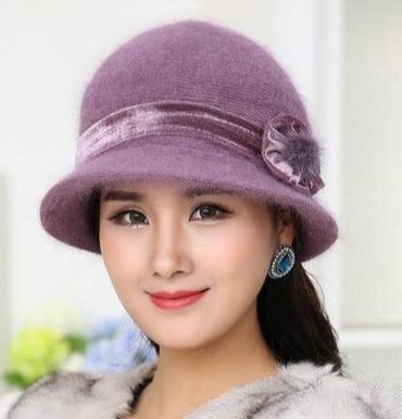 Knitted Caps People Keep Warm Rabbit Hair Knitting Hat Autumn