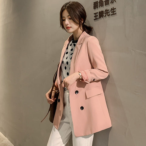 Slim Suit Casual Ladies Long Coat Fashion Leisure Loose Blazers