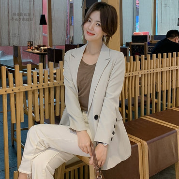 Slim Suit Casual Ladies Long Coat Fashion Leisure Loose Blazers