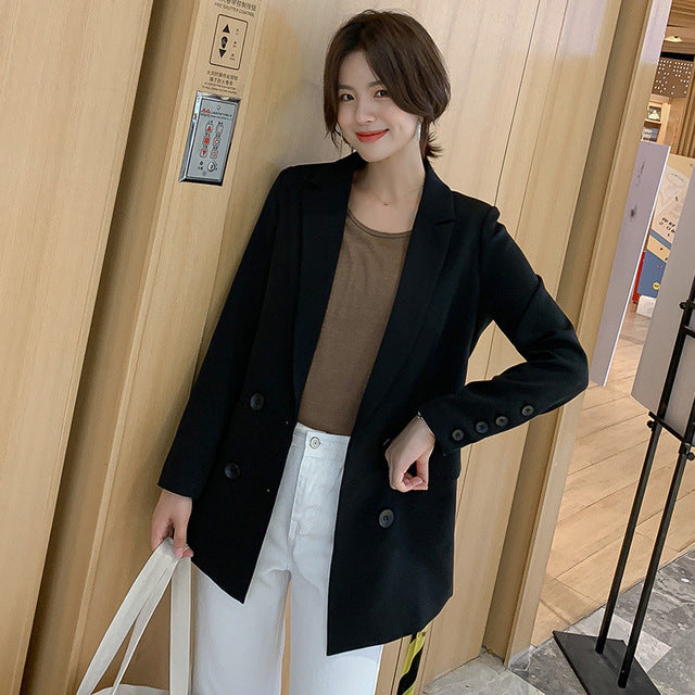 Slim Suit Casual Ladies Long Coat Fashion Leisure Loose Blazers