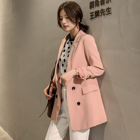 Slim Suit Casual Ladies Long Coat Fashion Leisure Loose Blazers