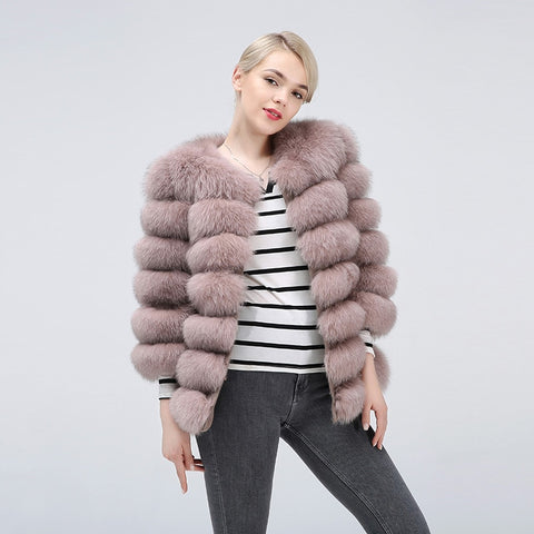 100% Natural Fox Fur Coat, Suitable For Real Women Winter Warm