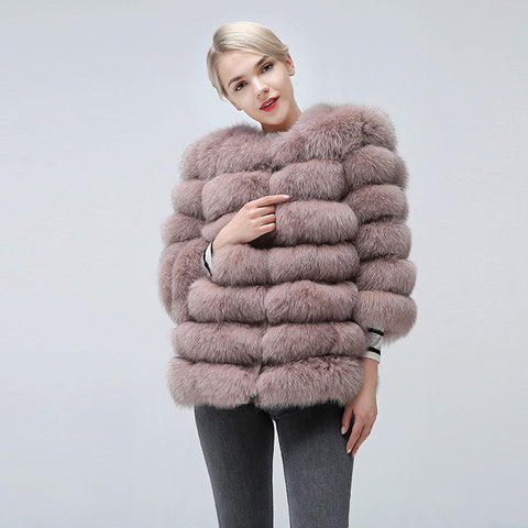 100% Natural Fox Fur Coat, Suitable For Real Women Winter Warm