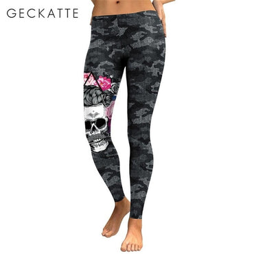 GECKATTE Women Legging Workout Leggins Slim Elastic Pants