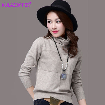 Turtleneck Women's Basic Female Sweater Fashion Top ZS685