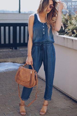 Overalls Jump Rompers Sleeveless Fashion Female Pant