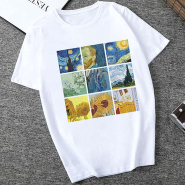 Harajuku Hipsters T-shirt Female Van Gogh Print Graphic Tees