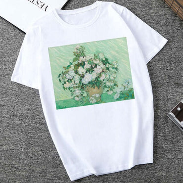 Harajuku Hipsters T-shirt Female Van Gogh Print Graphic Tees