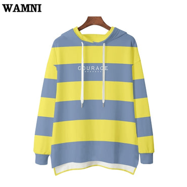 WAMNI Brand Striped Front Short Back Hoodies  Warm Hooded