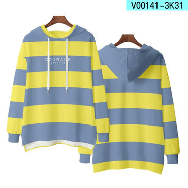 WAMNI Brand Striped Front Short Back Hoodies  Warm Hooded