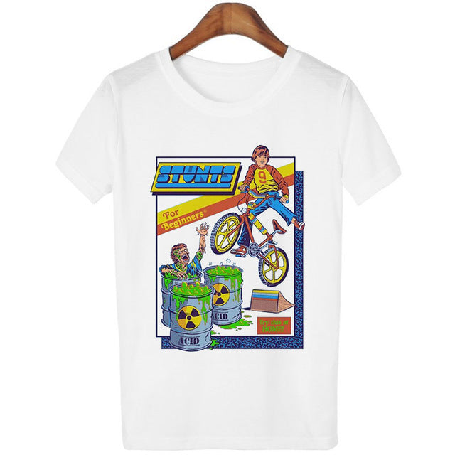 Vintage Clothes Tshirt Funny Tops 80s Tumblr Tees O-neck Short