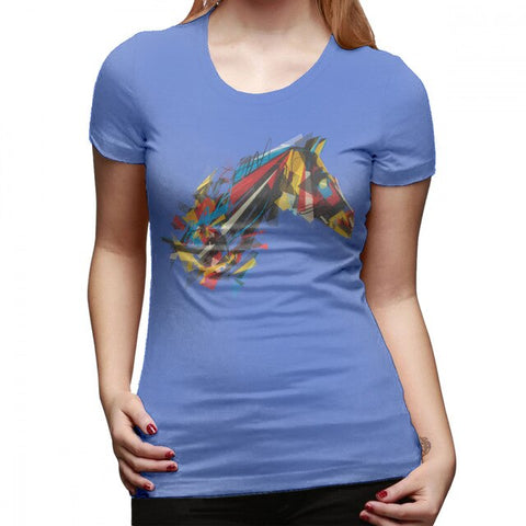 Casual Short-Sleeve Women tshirt Trendy Graphic O Neck Cotton