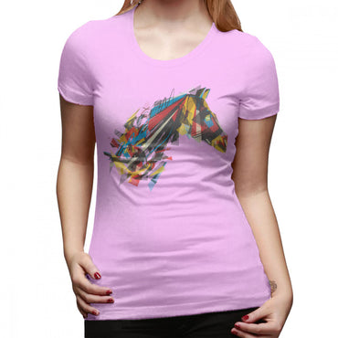 Casual Short-Sleeve Women tshirt Trendy Graphic O Neck Cotton