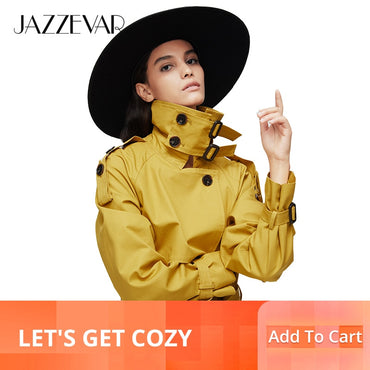 JAZZEVAR Top Trench Coat Women  Long Outerwear For Lady