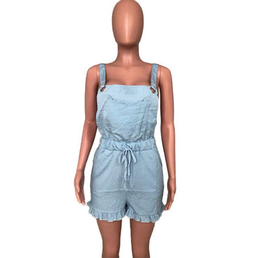 JRompers Womens Jumpsuit Ruffles Bandage Sleeveless Club Short