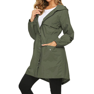 Rain Coat Lightweight Hooded Long  coat Outdoor Breathable