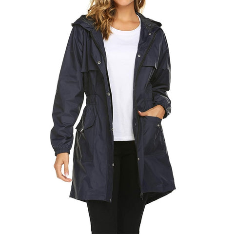 Rain Coat Lightweight Hooded Long  coat Outdoor Breathable