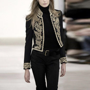 Large fashion short jacket coat national embroidery retro jacket