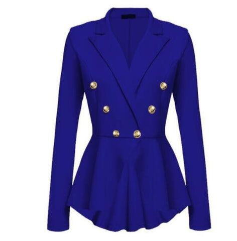 ZOGAA Blazer Coats  V-Neck Slim Solid  Elegant Female Button