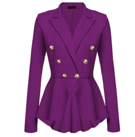 ZOGAA Blazer Coats  V-Neck Slim Solid  Elegant Female Button