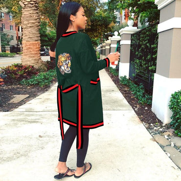 Tiger Sequined Cardigan  Tops Fashion Streetwear  Clubwear