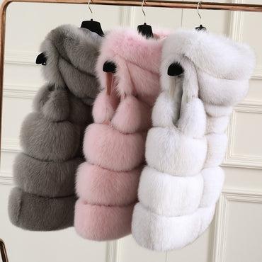 FURSARCAR Fashion New Real Fur Vest Women Winter Thick Warm