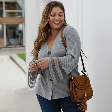 Sweters Long Sleeved Women Button Cardigan Top Pull Tops