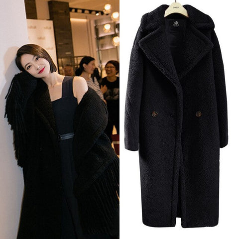 Coat New Lamb Hair Large Size Wool Coat Thick Long Section