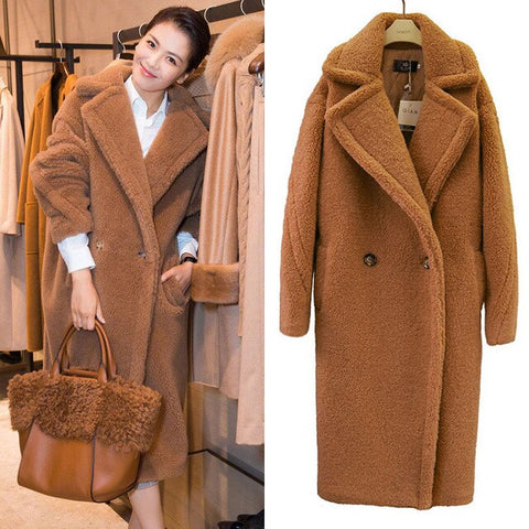 Coat New Lamb Hair Large Size Wool Coat Thick Long Section