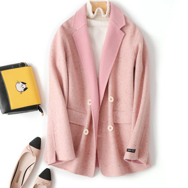 Alpaca Warm Winter Women Wool Short Coat Office Lady Slim