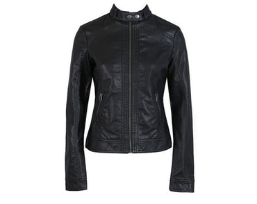 Jacket Leather Cleaning Single Motorcycle Temale Women's Leat